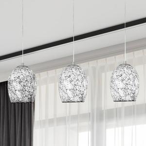 Подвесной светильник searchlight Crackle, сталь / цветное стекло - белый / черный - 3-световой