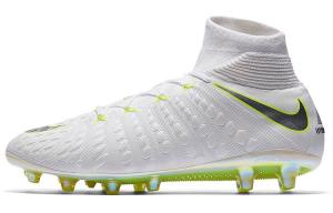 Футбольные бутсы HypervenomX Phantom 3 мужские высокие белые/зеленые/черные Nike