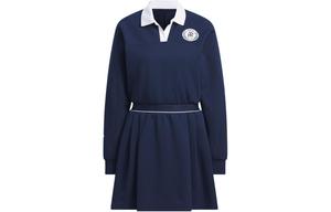 Платье женское Adidas с контрастным воротником, темно-синий