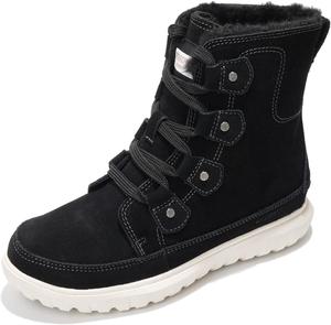 Project Cloud Женские зимние сапоги из 100% натуральной кожи - водонепроницаемая натуральная кожа, стелька с эффектом памяти и нескользящие зимние сапоги для женщин - обувь для улицы (Leonora), Black