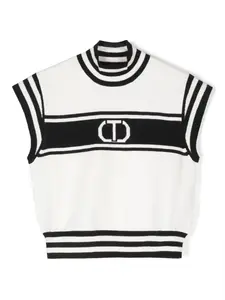 Топ с логотипом TWINSET Kids, белый
