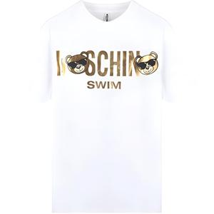 Футболка с коротким рукавом и логотипом панды белая MOSCHINO