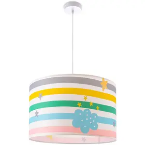 Подвесной светильник Tweet 462 E27, лампа для детской комнаты и комнаты для младенца, потолочный светильник с полосками радуги E27 Paco Home, белый
