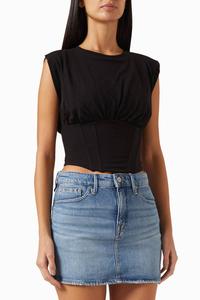 GOOD AMERICAN Женский корсетный топ черного цвета001