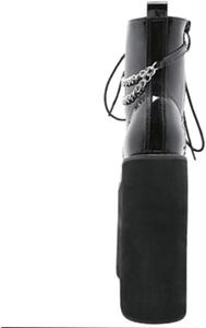 Женские массивные байкерские ботинки Parisuit, готические платформенные боевые ботинки с очень высоким каблуком и шнуровкой, ботильоны, Black Patent