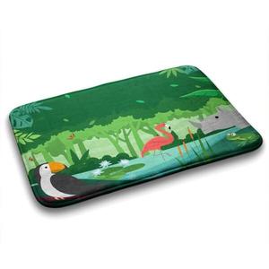 Коврик для ванной Tulup Exotische Tiere, 75x1x75 см, зеленый
