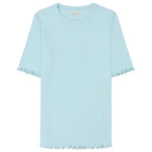 Женская футболка с ребристым краем и оборками Knowledgecotton Apparel, синий