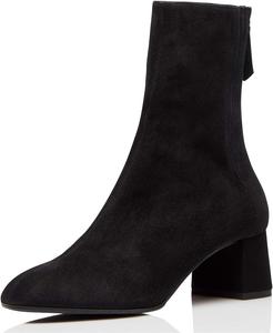 Женские ботильоны FSJ с круглым носком, невысоким массивным каблуком, застежкой-молнией сзади, модные зимние замшевые туфли на вечеринку, размеры 4-15 US, Black