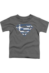 Футболка с коротким рукавом для малышей с греческим щитом Супермена Gildan, Charcoal