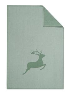 Framsohn Набор из 6 штук: Кухонное полотенце с изображением оленя, зеленое - (Д) 75 x (Ш) 50 см