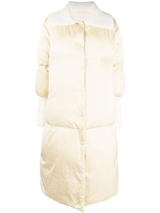 Jil Sander пуховик с контрастными вставками, нейтральный цвет