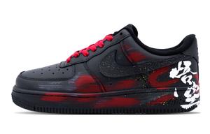 Кроссовки Nike Air Force 1 Low Top Skateboard Unisex черные с красным
