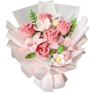 Плюшевый твист-стик цветочный букет материалы для рукоделия diy сумка кукла Handsome, розовый