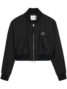 Бомбер с логотипом AMI Paris, черный