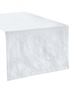 Erwin Müller Жаккардовая скатерть-дорожка из смесовой хлопковой ткани Arnsberg белого цвета