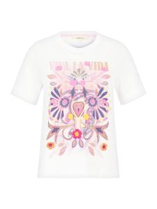 Футболка с принтом и круглым вырезом в цвете Patch Cream/Rosé CARTOON