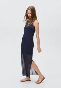 Длинное платье Abito in maglia Mango Kids, темно-синий