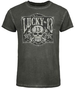 Футболка Lucky 13 Tombstone Tee - Vintage Black, пятнистый черный