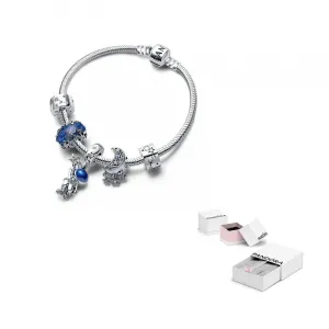 Набор браслетов из стерлингового серебра 925 пробы женский серебряный Pandora, серебряный