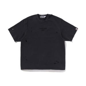 Футболка Bape Damaged Garment Dyed Relaxed Fit A BATHING APE, черная