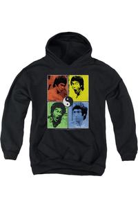 Брюс Ли худи с цветными блоками для молодежи Gildan, черный