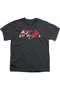 Футболка с коротким рукавом для детей "Batman против Superman" с разбрызганным логотипом Gildan, Charcoal