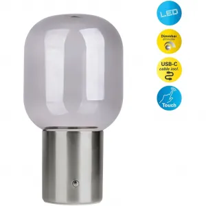 Настольная LED-лампа näve Albero, 1 шт., плавная регулировка яркости Näve, Chrom satiniert / smoky