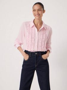 Шифоновый блузон с рюшами HUSH, Soft Pink