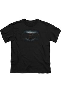 Футболка с коротким рукавом для детей с логотипом "Бэтмен против Супермена" Gildan, черный