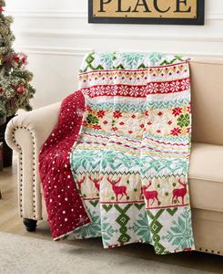 Двустороннее праздничное покрывало Fair Isle Snow, 50 x 60 дюймов Greenland Home Fashions, Multi