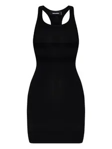 Мини-платье с логотипом и спинкой-борцовкой Dsquared2, черный