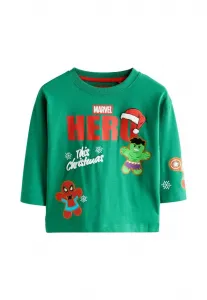 Футболка с длинными рукавами, стандартного кроя. Next, Green Christmas
