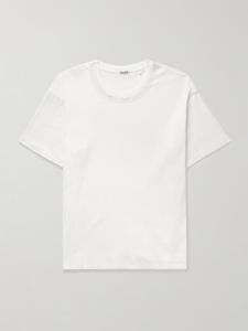 Футболка из хлопкового джерси с отделкой из тюля Marsh в рубчик BODE, кремовый