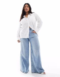 ONLY кружевная рубашка Curve белого цвета ONLY Curve