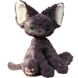 Домашняя минималистичная современная тканевая плюшевая кошка Devin Rolling Cat Dolls плюшевая кукла высота 40см Dolls and bears dance, зеленый/черный