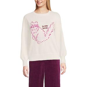 Женский свитер с дроп-плечом и жаккардовым принтом Lands' End