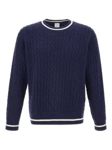 Шерстяной свитер косой вязки Eleventy, синий