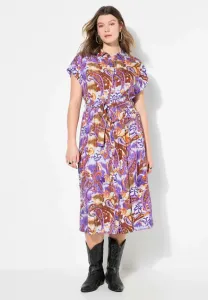 Платье-Рубашка с короткими рукавами и пуговицами, с узором «пейсли» Studio Untold, Violet