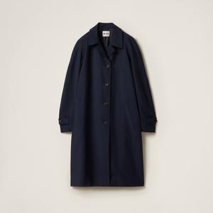 Однобортное пальто из детского мохера MIU MIU, темно-синий