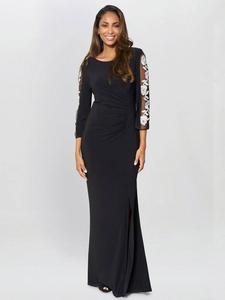 Платье макси Suzie с вышивкой на рукавах Gina Bacconi, Black/Ivory