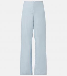 Льняные брюки с высокой талией и широкими штанинами Lulea Faithfull, Sky Blue