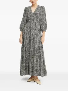 Платье макси на пуговицах с цветочным принтом IVY OAK, черный