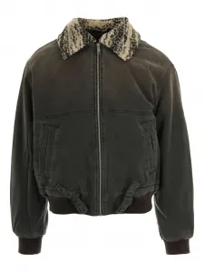 Бомбер с твидовым воротником Axel Arigato, серый