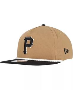 Мужская кепка для гольфиста цвета хаки/черный Pittsburgh Pirates Snapback New Era, коричневый