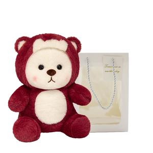 Handsome Милый красный медведь трансформер мягкая и удобная плюшевая кукла высота 28cm/40cm/50cm/60cm