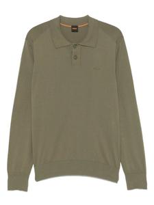 Рубашка-поло из хлопковой смеси BOSS, зеленый