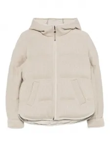 Пуховик с капюшоном Brunello Cucinelli, нейтральный