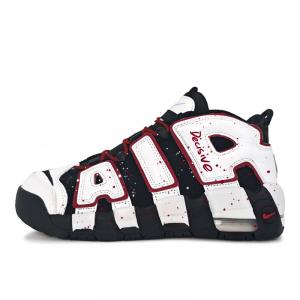 Nike Кроссовки Air More Uptempo GS Ink Splatter Red Mid top Vintage Basketball Shoes Women's Red