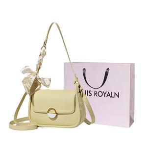 Сумка через плечо PU женская светло-желтая/черная/белая/светло-зеленая LOUIS ROYALN, черная + фирменная упаковочная сумка