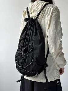 Рюкзак на завязках, сумка на завязках, стильный рюкзак Doux Belle, цвет Black